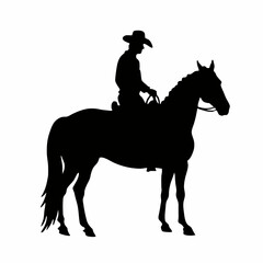 Naklejka premium Silhouette vector illustration of a galloping horse