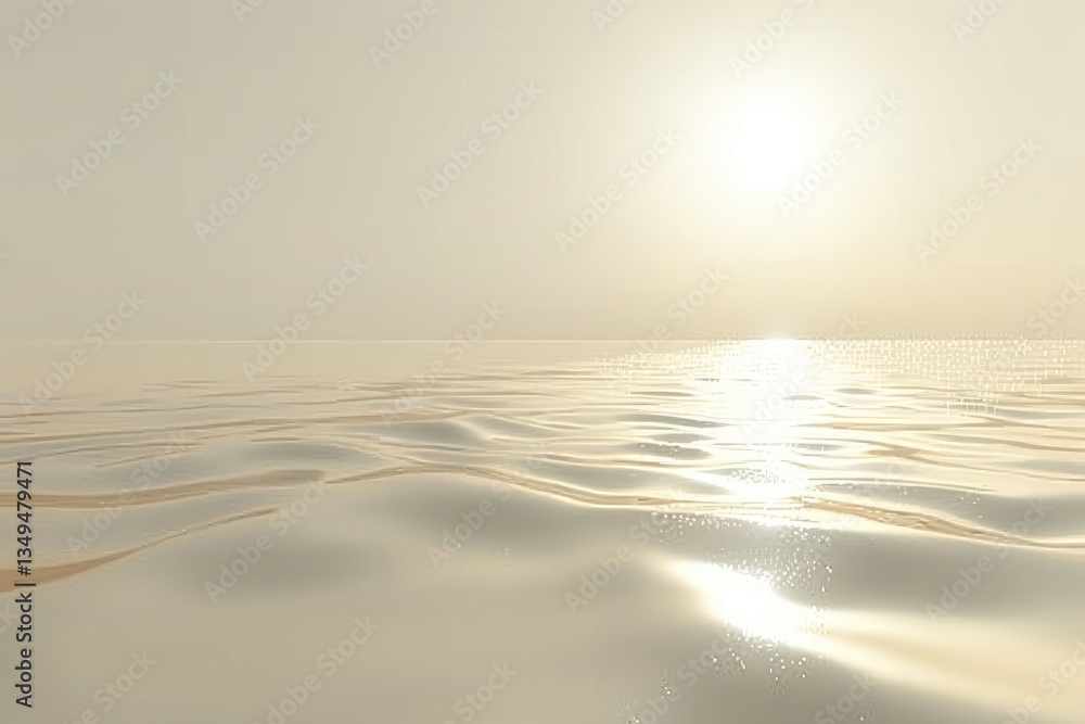 Aufkleber smooth water surface features gentle waves with soft reflections shimmering as calming light enhance