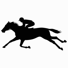 Fototapeta premium Silhouette of a horse and rider galloping