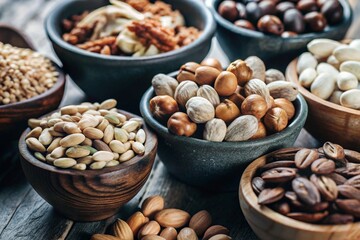 Mixed nuts Healthy food and snack generative ai