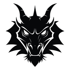 Black and White Wolf Head Silhouette Illustration