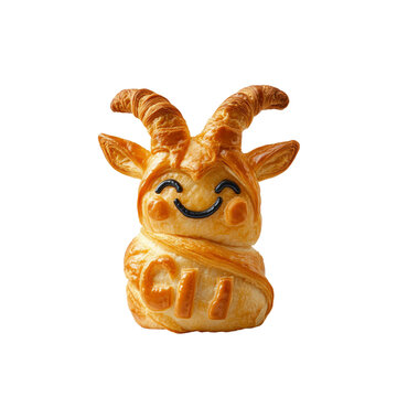 Adorable Goat-Shaped Pastry with "CII" Inscription