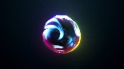 Aesthetic and Colorful Abstract Fluid Sphere Featuring Dynamic Swirls and Soft Shadows