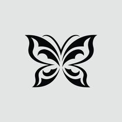 Obraz premium Black and White Butterfly Tattoo Design – Elegant, Symmetrical & Aesthetic Ink Art