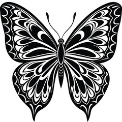 Black and White Butterfly Tattoo Design – Elegant, Symmetrical, and Aesthetic Ink Art