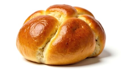 Golden-brown artisan bun, perfectly baked, isolated , warm, item, isolated