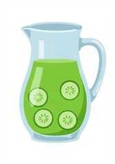 a jug of cucumber juice illustration 