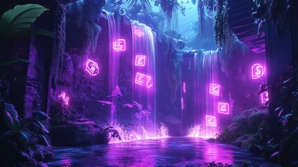 Neon Waterfall