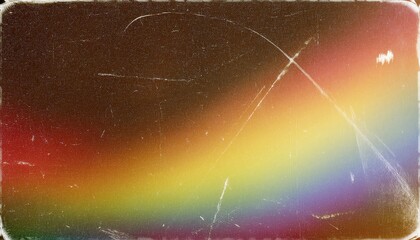vintage grunge rainbow texture with scratched distressed overlay, retro aesthetic background for design and print projects

