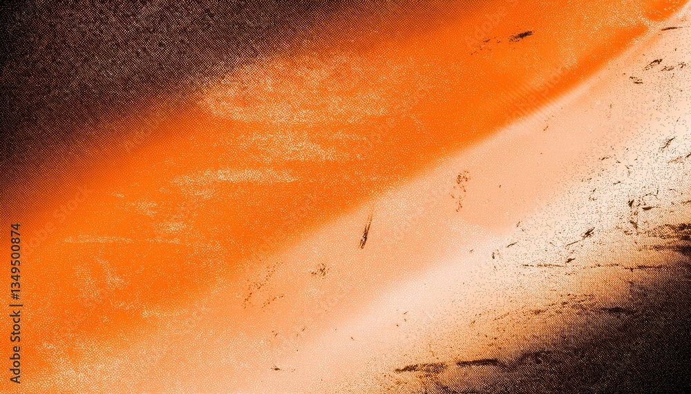 Aufkleber textured orange gradient with grunge effect, abstract background with spray paint pattern, perfect f