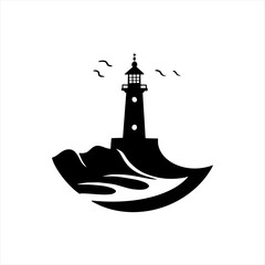 silhouette of a lighthouse
