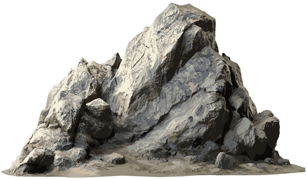 Vector rocks, mountains, transparent backgrounds png, abstract peaks, geometric cliffs, layered hills, 3D terrain shapes, nature scenery, stone formations, minimalist landscape