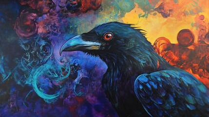 Obraz premium Majestic Raven Fantasy Artwork for Creative Projects