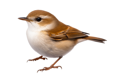 Rufous-capped Babbler with intricate feather details, avian wildlife, cut out transparent