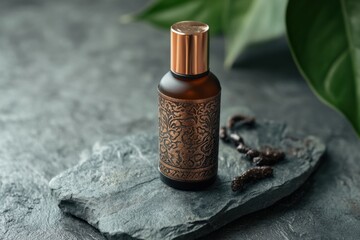 Elegant Perfume Bottle on Stone