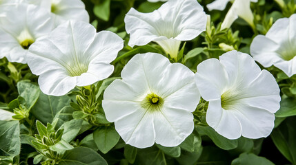 A beautiful white petunia flower in full bloom