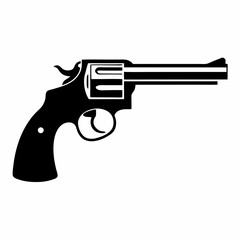 Simple Revolver Gun silhouette Icon Vector Design.