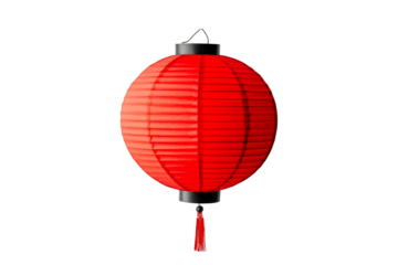 Traditional red Asian lantern hanging decoration, cut out transparent