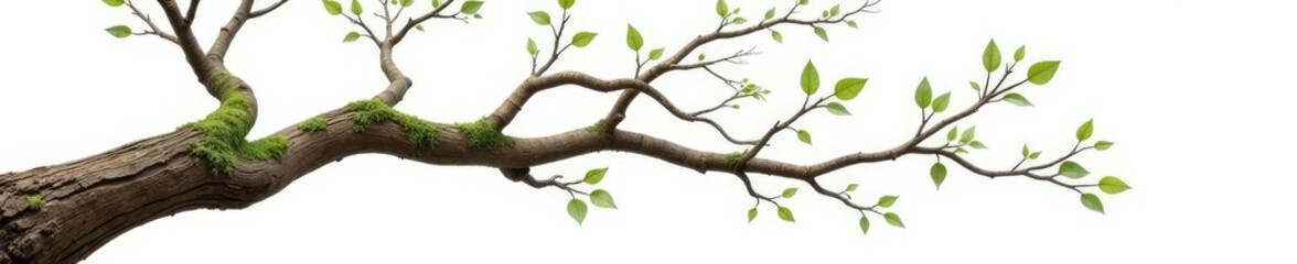 Fototapeta premium Twisted tree branch isolated on white background, nature, wood, tree
