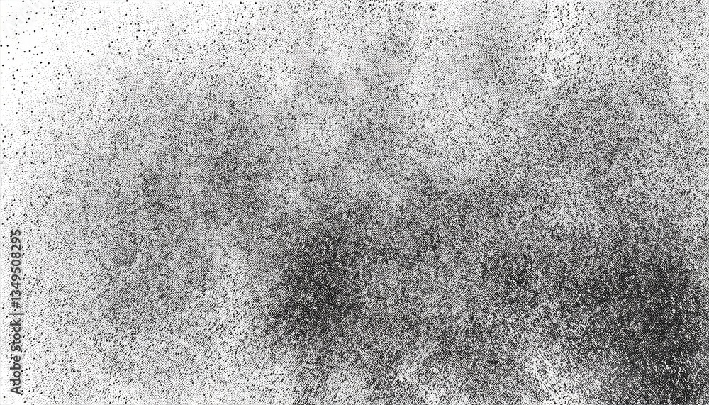 Aufkleber distressed halftone grunge texture with noise pattern, abstract black and white overlay for vintage 