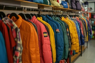 Obraz premium Colorful Winter Jackets Display