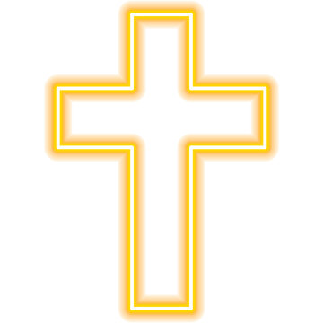 Christ Religion Gold Neon Sign. Illustration of Religious Holiday. Seasonal Greetings. Happy Easter Christianity Icon. 