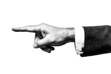 Hand pointing forward, direction, suit, cufflink, cut out transparent