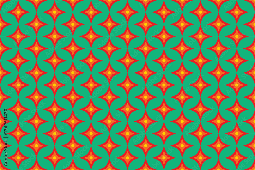 Poster vector seamless mosaic pattern. geometry pattern with solid color. suitable for backgrounds, gift wr