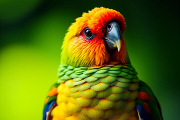 Vibrant Quetzal Plumage Displayed on a Tree Branch, Showcasing Its Bright Colors and Exotic Beauty in a Natural Forest Setting