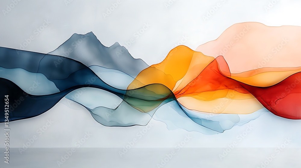 Poster abstract multicolored fluid art