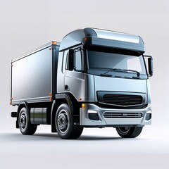 Commercial delivery truck parked in a warehouse location during daylight hours