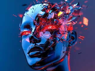 Shattered AI Face