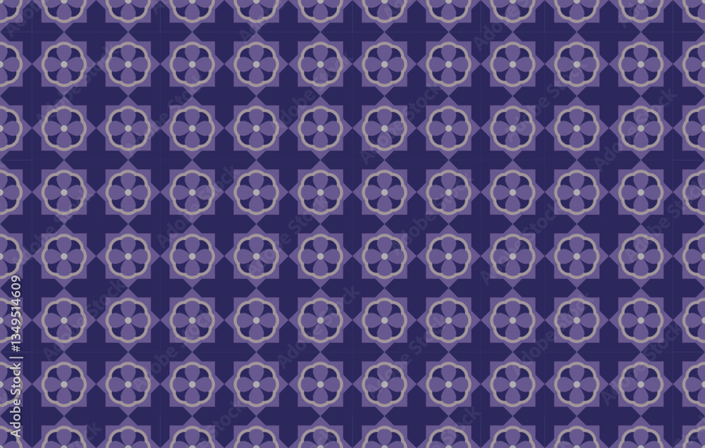 Poster vector seamless floral mosaic pattern. floral geometry pattern with solid color. suitable for backgr