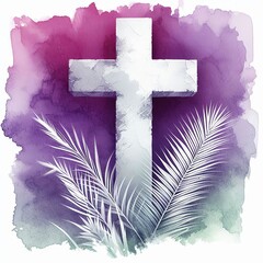 Cruz semana santa. estilo acuarela