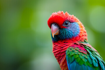 Vibrant Quetzal Plumage Displayed on a Tree Branch, Showcasing Its Bright Colors and Exotic Beauty in a Natural Forest Setting