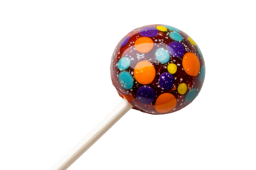 Multicolored lollipop sweet dessert, tasty caramel confectionery, cut out transparent