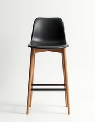 Stylish Black and Wooden Bar Stool