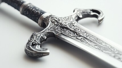Medieval Style Sword with Sharp Steel Blade - Professional Image for Designs