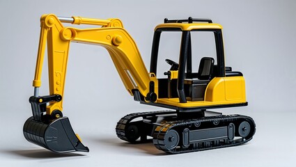 Yellow Excavator Toy on Tracks