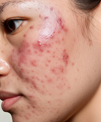 Inflammatory Acne and Hyperpigmentation on Chinese Woman