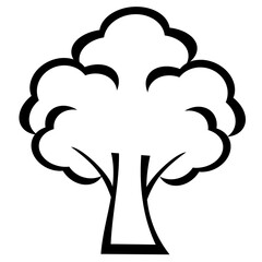 Tree in black outline