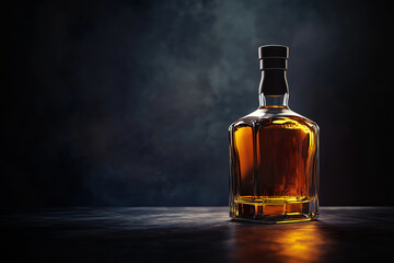 A realistic 3D image of a whiskey bottle