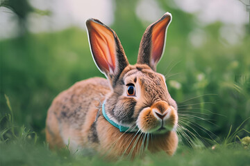 Adorable Fluffy Rabbit Sitting