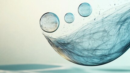 Abstract Water Swirl with Bubbles and Ethereal Texture Background
