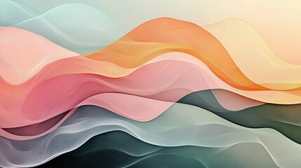 Soft Abstract Waves in Pastel Tones for Elegant Background Design