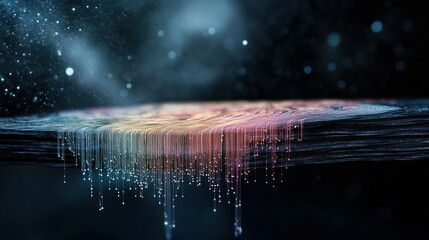 Abstract Digital Artwork Featuring Colorful Dripping Patterns and Light
