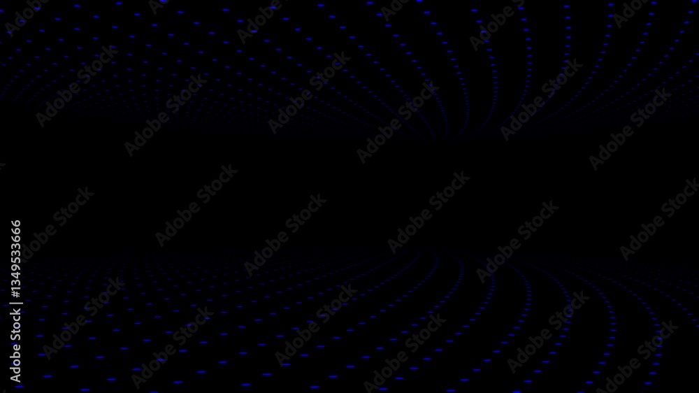 Aufkleber mesmerizing abstract: blue particle grid on a black backdrop - modern geometric animation