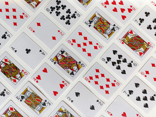Playing cards on white background