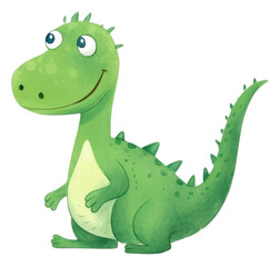 PNG Cute green Dinosaur dinosaur reptile animal.