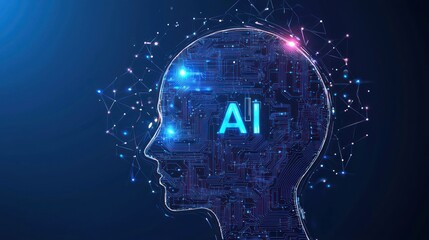 Abstract Profile Design Illustrating Artificial Intelligence Concept